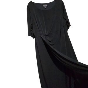 Connected Apparel Elegant Black Knot Midi Dress